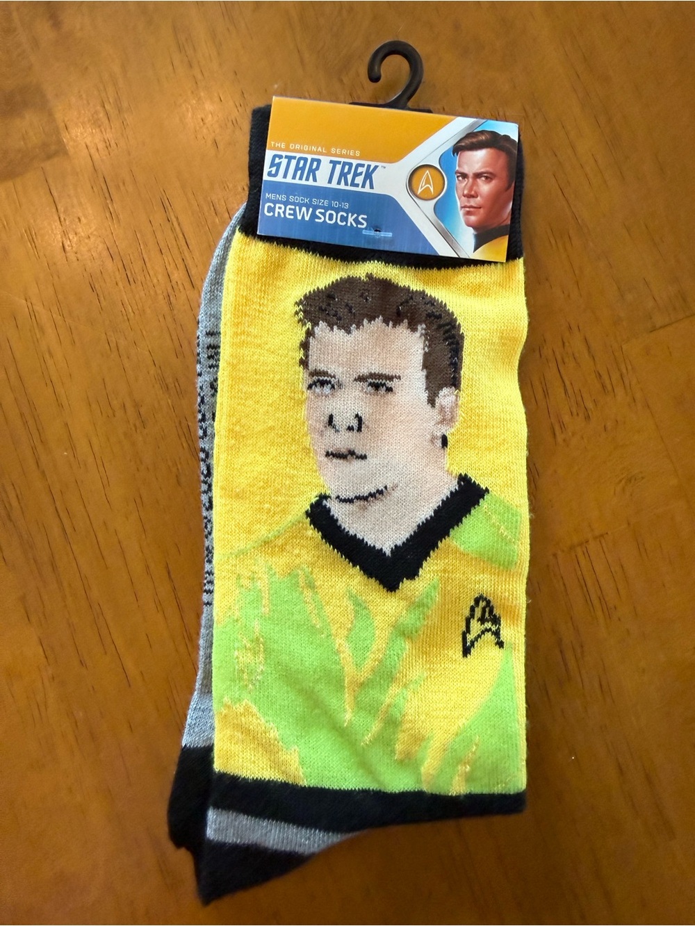 Star Trek Licensed Men’s Yellow Crew Socks - Captain Design